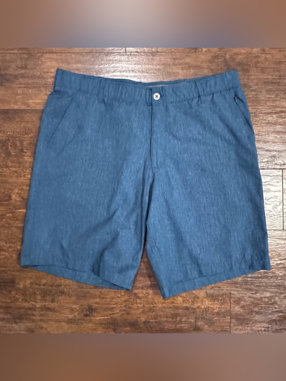 Swiss Tech Men's Denim-Style Blue Flat Front Shorts